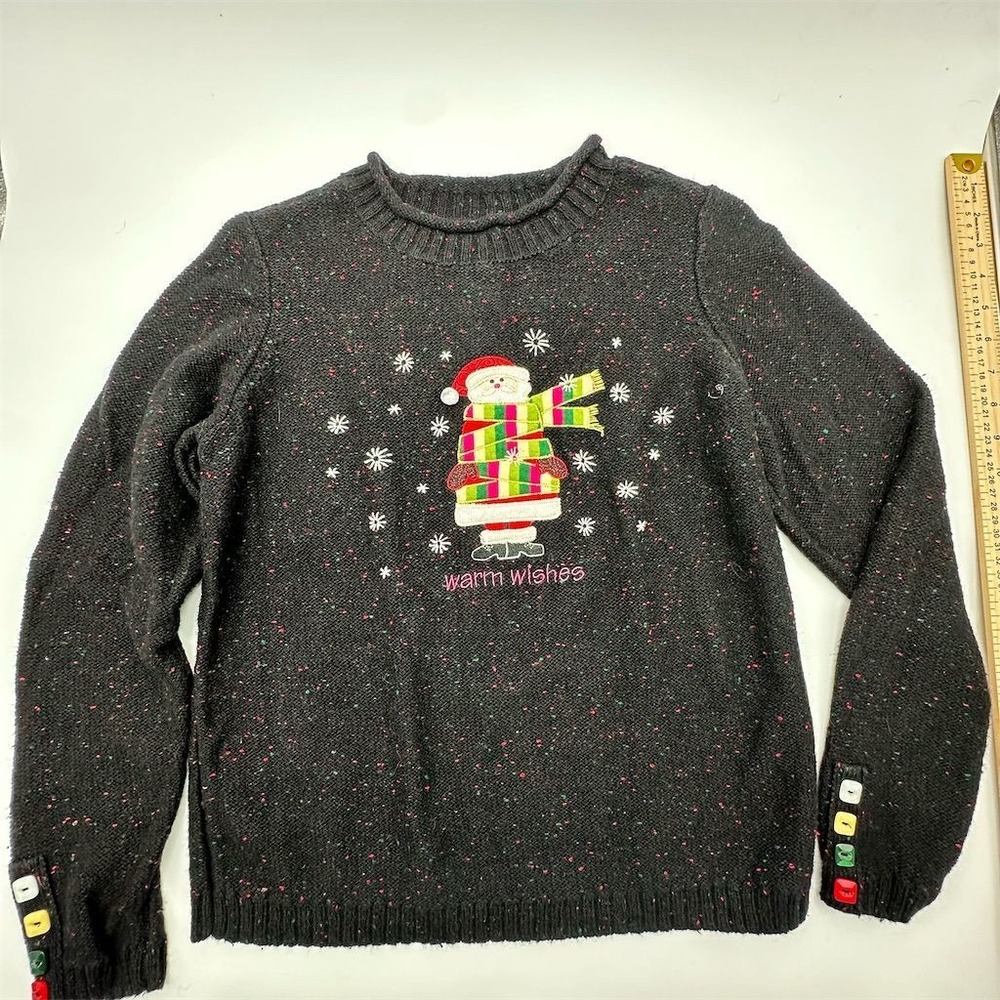 Christopher & Banks‎ Women's M Snowman Holiday Sweater Multicolor Pullover